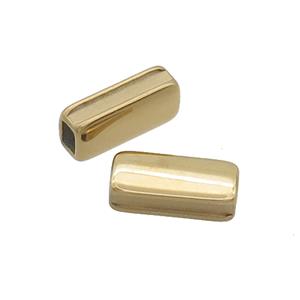 Stainless Steel Tube Beads Gold Plated, approx 6-12.5mm, 2-3mm hole [SSB3034]