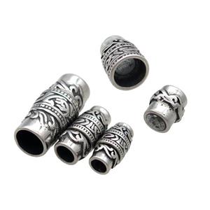 Stainless Steel Magnetic Clasp Large Hole Antique Silver, approx 12-23mm, 7mm hole [SSB3047-L]