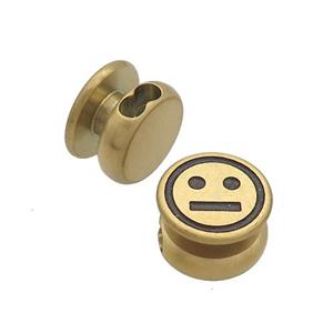 Stainless Steel Clasp Emoji Gold Plated, approx 12mm [SSB3048]