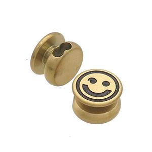 Stainless Steel Clasp Emoji Gold Plated, approx 12mm [SSB3049]