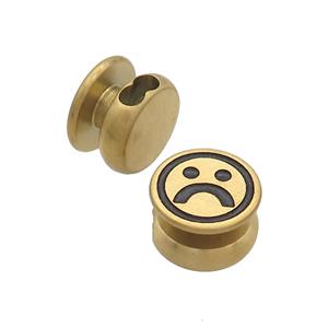 Stainless Steel Clasp Emoji Gold Plated, approx 12mm [SSB3050]