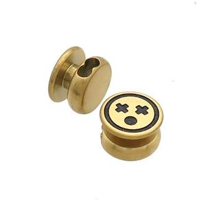 Stainless Steel Clasp Emoji Gold Plated, approx 12mm [SSB3052]