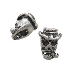 Stainless Steel Skull Beads Large Hole Antique Silver, approx 10-14mm, 3mm hole [SSB3059]