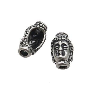 Stainless Steel Buddha Beads Large Hole Antique Silver, approx 9-16mm, 2.5mm hole [SSB3062]