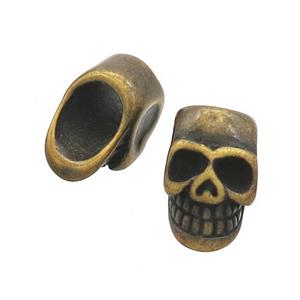 Stainless Steel Skull Beads Large Hole Antique Bronze, approx 9-14.5mm, 6mm hole [SSB3066]