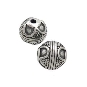 Stainless Steel Beads Round Antique Silver, approx 10mm [SSB3074]