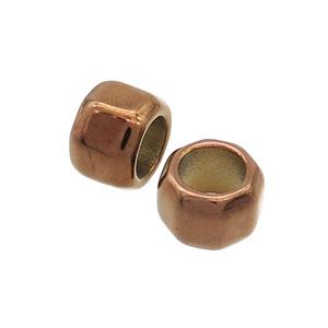 Stainless Steel Rondelle Beads Large Hole Rose Gold, approx 11mm, 7mm hole [SSB3084]