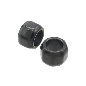 Stainless Steel Rondelle Beads Large Hole Black Plated, approx 11mm, 7mm hole [SSB3085]