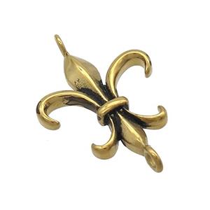 Stainless Steel Connector Fleur-de-lis Charms Antique Gold, approx 18-20mm [SSB3100]