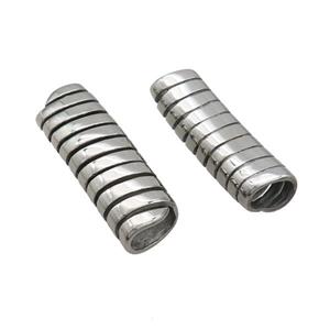 Stainless Steel Tube Beads Large Hole Antique Silver, approx 15-45mm, 6-11mm hole [SSB3107]