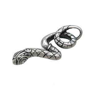 Stainless Steel Snake Pendant Antique Silver, approx 16-40mm [SSB3111]