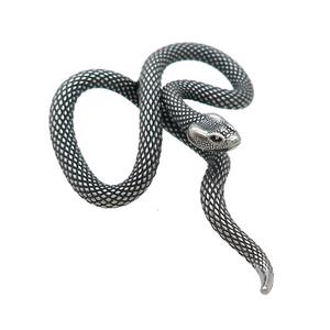 Stainless Steel Snake Pendant Antique Silver, approx 36-50mm [SSB3114]