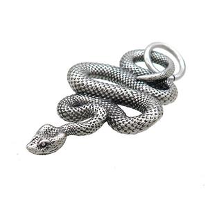 Stainless Steel Snake Pendant Antique Silver, approx 23-40mm [SSB3115]