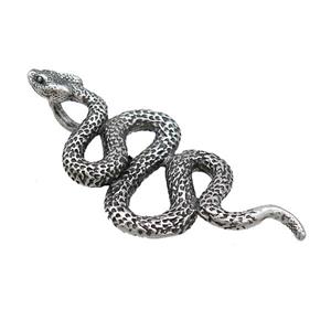 Stainless Steel Snake Pendant Antique Silver, approx 26-55mm [SSB3117]