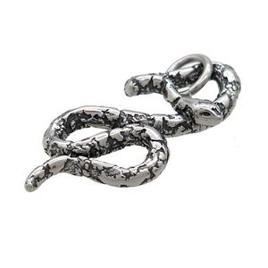 Stainless Steel Snake Pendant Antique Silver, approx 23-50mm [SSB3119]