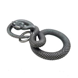 Stainless Steel Snake Pendant Antique Silver, approx 28-50mm [SSB3123]