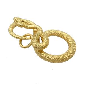 Stainless Steel Snake Charms Pendant Gold Plated, approx 28-50mm [SSB3124]