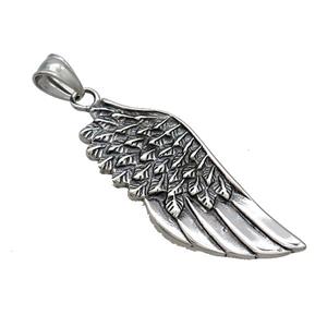 Stainless Steel Angel Wings Pendant Antique Silver, approx 20-50mm [SSB3135]