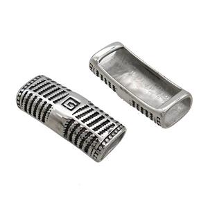 Stainless Steel Tube Beads Curved Large Hole Antique Silver, approx 15-38mm, 8-12mm hole [SSB3139]