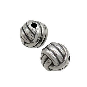 Stainless Steel Beads Round Antique Silver, approx 10mm [SSB3154]