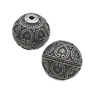 Stainless Steel Round Beads Antique Black, approx 20mm [SSB3167]