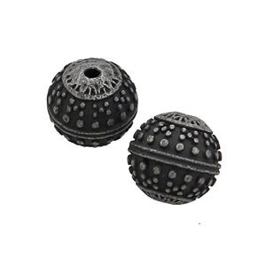 Stainless Steel Round Beads Antique Black, approx 11mm dia [SSB3168]