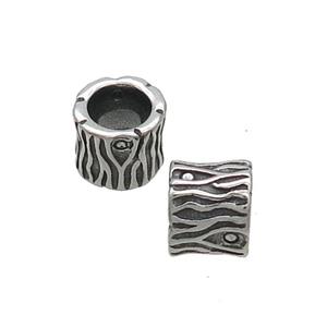 Stainless Steel Tube Beads Large Hole Antique Silver, approx 6-7mm, 5mm hole [SSB3171]