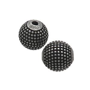 Stainless Steel Round Beads Antique Black, approx 10mm [SSB3172]