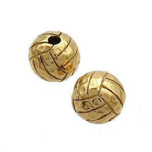 Stainless Steel Round Beads Gold Plated, approx 9.5mm [SSB3174]