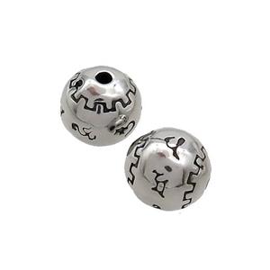 Stainless Steel Beads Round Antique Silver, approx 10mm [SSB3214]