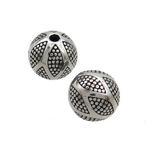 Stainless Steel Round Beads Antique Silver, approx 10mm [SSB3217]