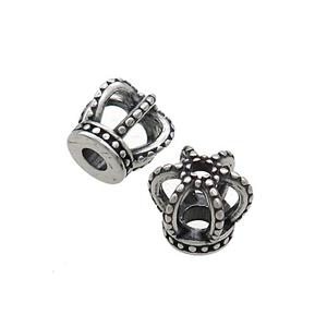 Stainless Steel Crown Beads Antique Silver, approx 8-9.5mm [SSB3220]