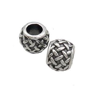 Stainless Steel Round Beads Large Hole Antique Silver, approx 9.5mm, 4.5mm hole [SSB3226]