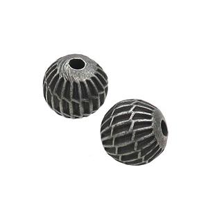 Stainless Steel Round Beads Antique Black, approx 10mm [SSB3248]
