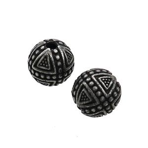 Stainless Steel Round Beads Antique Black, approx 10mm [SSB3249]