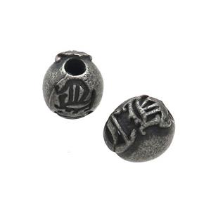 Stainless Steel Round Beads Antique Black, approx 10mm [SSB3250]