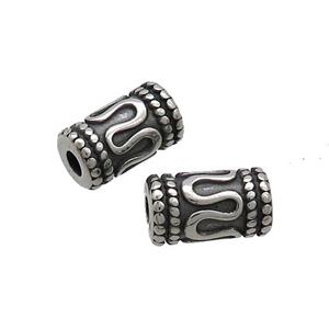 Stainless Steel Tube Beads Antique Silver, approx 6-10mm, 2mm hole [SSB3251]