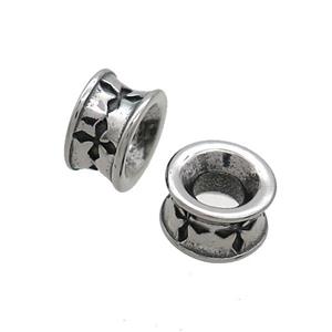 Stainless Steel Rondelle Beads Large Hole Antique Silver, approx 6-10mm, 5mm hole [SSB3255]