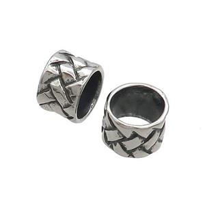 Stainless Steel Column Beads Tube Large Hole Antique Silver, approx 7.5-10mm, 8mm hole [SSB3256]