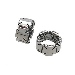 Stainless Steel Rondelle Beads Large Hole Antique Silver, approx 6-11mm, 8mm hole [SSB3257]