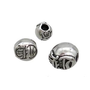 Stainless Steel Round Beads Antique Silver, approx 8mm [SSB3258-8MM]