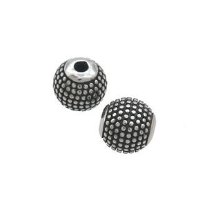 Stainless Steel Round Beads Antique Silver, approx 8mm [SSB3259]