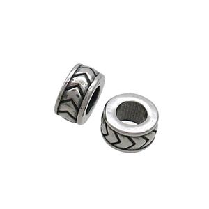 Stainless Steel Rondelle Beads Large Hole Antique Silver, approx 4-7mm, 3.5mm hole [SSB3273]