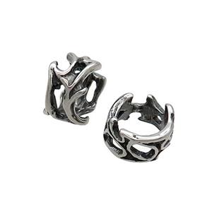 Stainless Steel Rondelle Beads Large Hole Antique Silver, approx 9mm, 6mm hole [SSB3274]