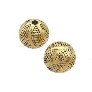 Stainless Steel Round Beads Gold Plated, approx 10mm [SSB3276]