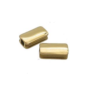 Stainless Steel Tube Beads Large Hole Gold Plated, approx 5-10mm, 2mm hole [SSB3280]