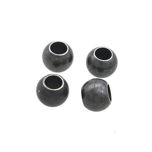 Stainless Steel Round Beads Large Hole Black Plated, approx 6mm, 3mm hole [SSB3282]