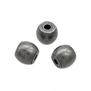 Stainless Steel Barrel Beads Large Hole Black Plated, approx 6-7mm, 2mm hole [SSB3283]