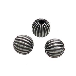 Stainless Steel Round Beads Large Hole Antieque Silver, approx 8mm, 2mm hole [SSB3285]
