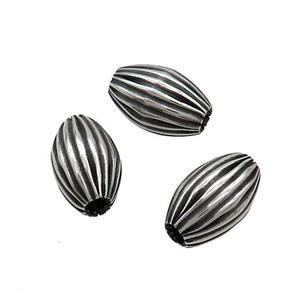 Stainless Steel Rice Beads Large Hole Antieque Silver, approx 8-12mm, 2mm hole [SSB3286]